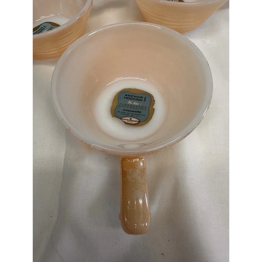 Set of 3 Anchor Hocking Individual Casserole‎ Dishes Copper Tint